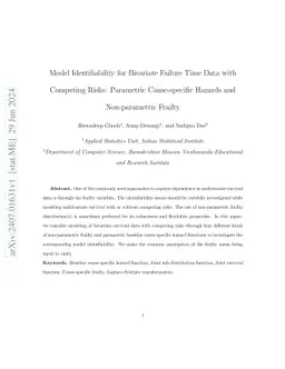 Model Identifiability for Bivariate Failure Time Data with Competing
  Risks: Parametric Cause-specific Hazards and Non-parametric Frailty
