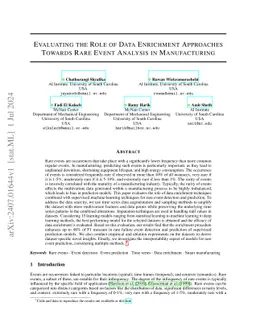 Evaluating the Role of Data Enrichment Approaches Towards Rare Event
  Analysis in Manufacturing