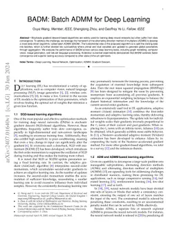 BADM: Batch ADMM for Deep Learning