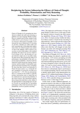 Deciphering the Factors Influencing the Efficacy of Chain-of-Thought:
  Probability, Memorization, and Noisy Reasoning