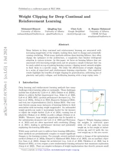 Weight Clipping for Deep Continual and Reinforcement Learning