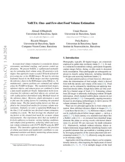 VolETA: One- and Few-shot Food Volume Estimation