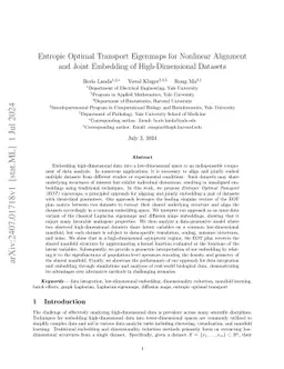 Entropic Optimal Transport Eigenmaps for Nonlinear Alignment and Joint
  Embedding of High-Dimensional Datasets