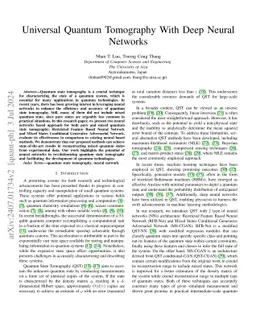 Universal Quantum Tomography With Deep Neural Networks