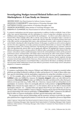 Investigating Nudges toward Related Sellers on E-commerce Marketplaces:
  A Case Study on Amazon