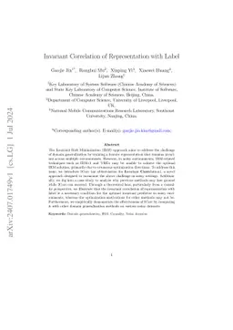Invariant Correlation of Representation with Label: Enhancing Domain Generalization in Noisy Environments