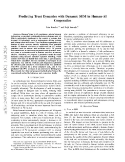 Predicting Trust Dynamics with Dynamic SEM in Human-AI Cooperation