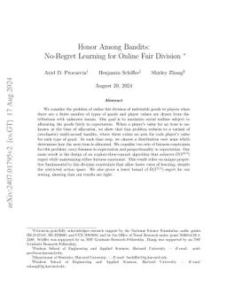 Honor Among Bandits: No-Regret Learning for Online Fair Division