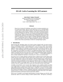 DCoM: Active Learning for All Learners