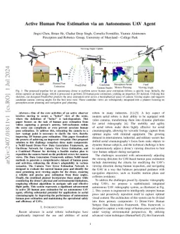 Active Human Pose Estimation via an Autonomous UAV Agent