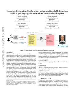 Empathic Grounding: Explorations using Multimodal Interaction and Large
  Language Models with Conversational Agents