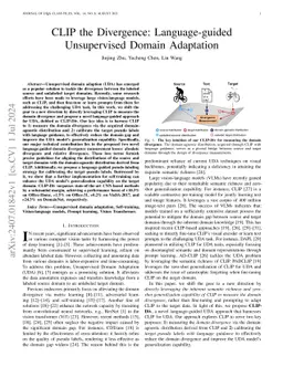 CLIP the Divergence: Language-guided Unsupervised Domain Adaptation