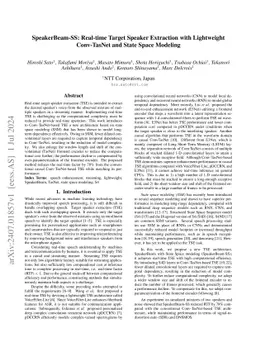 SpeakerBeam-SS: Real-time Target Speaker Extraction with Lightweight
  Conv-TasNet and State Space Modeling