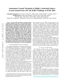 Autonomous Ground Navigation in Highly Constrained Spaces: Lessons
  learned from The 3rd BARN Challenge at ICRA 2024