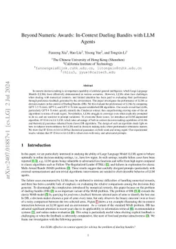 Beyond Numeric Rewards: In-Context Dueling Bandits with LLM Agents