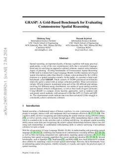 GRASP: A Grid-Based Benchmark for Evaluating Commonsense Spatial Reasoning