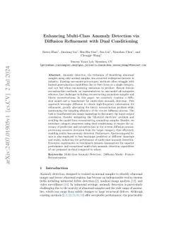 Enhancing Multi-Class Anomaly Detection via Diffusion Refinement with
  Dual Conditioning
