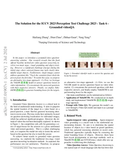 The Solution for the ICCV 2023 Perception Test Challenge 2023 -- Task 6
  -- Grounded videoQA
