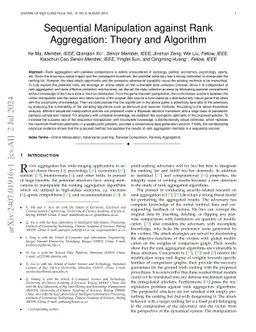 Sequential Manipulation Against Rank Aggregation: Theory and Algorithm