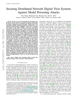 Securing Distributed Network Digital Twin Systems Against Model Poisoning Attacks