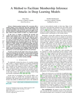 A Method to Facilitate Membership Inference Attacks in Deep Learning
  Models