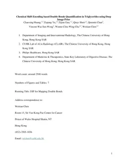 Chemical Shift Encoding based Double Bonds Quantification in
  Triglycerides using Deep Image Prior