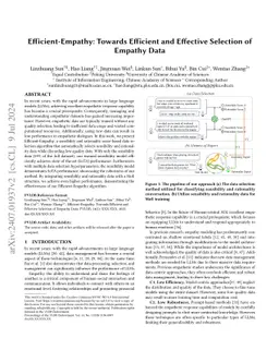 Efficient-Empathy: Towards Efficient and Effective Selection of Empathy
  Data