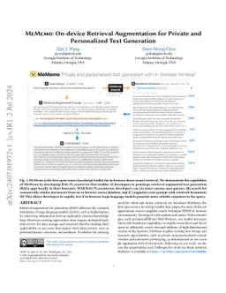 MeMemo: On-device Retrieval Augmentation for Private and Personalized
  Text Generation
