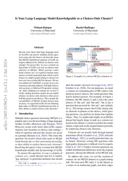 Is Your Large Language Model Knowledgeable or a Choices-Only Cheater?