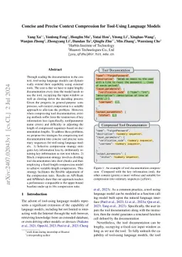 Concise and Precise Context Compression for Tool-Using Language Models