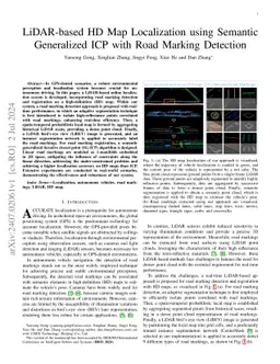LiDAR-based HD Map Localization using Semantic Generalized ICP with Road
  Marking Detection