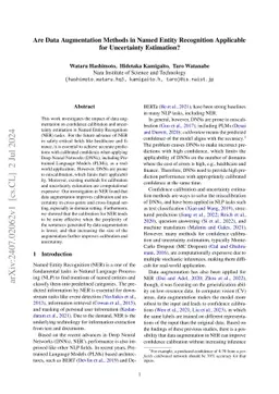 Are Data Augmentation Methods in Named Entity Recognition Applicable for
  Uncertainty Estimation?