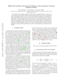 Efficient Bit Labeling in Factorization Machines with Annealing for
  Traveling Salesman Problem