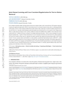 Joint-Dataset Learning and Cross-Consistent Regularization for
  Text-to-Motion Retrieval