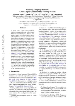 Breaking Language Barriers: Cross-Lingual Continual Pre-Training at
  Scale