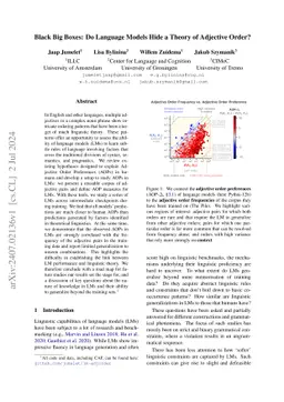 Black Big Boxes: Tracing Adjective Order Preferences in Large Language Models