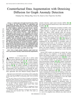 Counterfactual Data Augmentation with Denoising Diffusion for Graph
  Anomaly Detection
