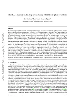 RETINA: a hardware-in-the-loop optical facility with reduced optical
  aberrations