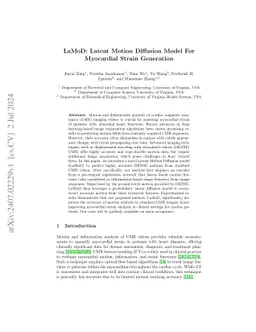 LaMoD: Latent Motion Diffusion Model For Myocardial Strain Generation