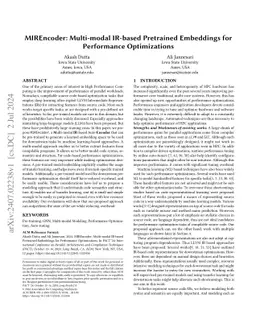 MIREncoder: Multi-modal IR-based Pretrained Embeddings for Performance
  Optimizations