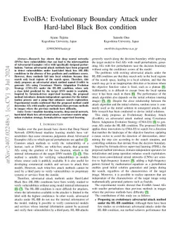 EvolBA: Evolutionary Boundary Attack under Hard-label Black Box
  condition