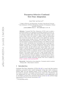 Parameter-Selective Continual Test-Time Adaptation