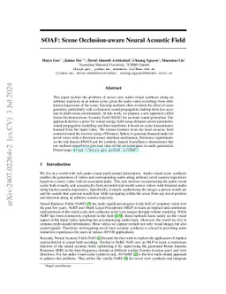 SOAF: Scene Occlusion-aware Neural Acoustic Field