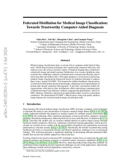 Federated Distillation for Medical Image Classification: Towards
  Trustworthy Computer-Aided Diagnosis