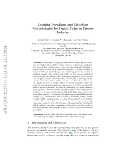Learning Paradigms and Modelling Methodologies for Digital Twins in
  Process Industry