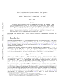 Stein's Method of Moments on the Sphere