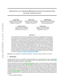 Semantically Guided Representation Learning For Action Anticipation
