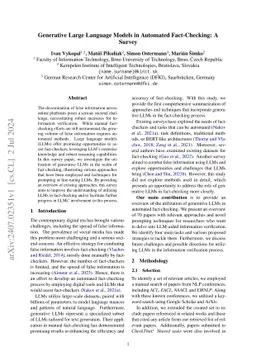 Generative Large Language Models in Automated Fact-Checking: A Survey