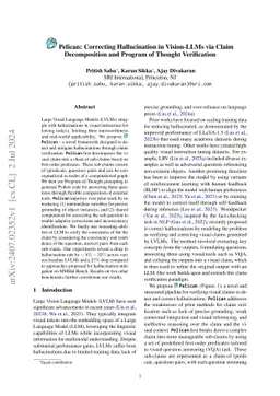 Pelican: Correcting Hallucination in Vision-LLMs via Claim Decomposition
  and Program of Thought Verification