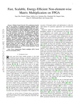 Fast, Scalable, Energy-Efficient Non-element-wise Matrix Multiplication
  on FPGA